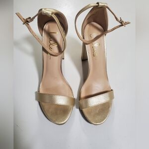 Taylor Gold Ankle Strap Heels